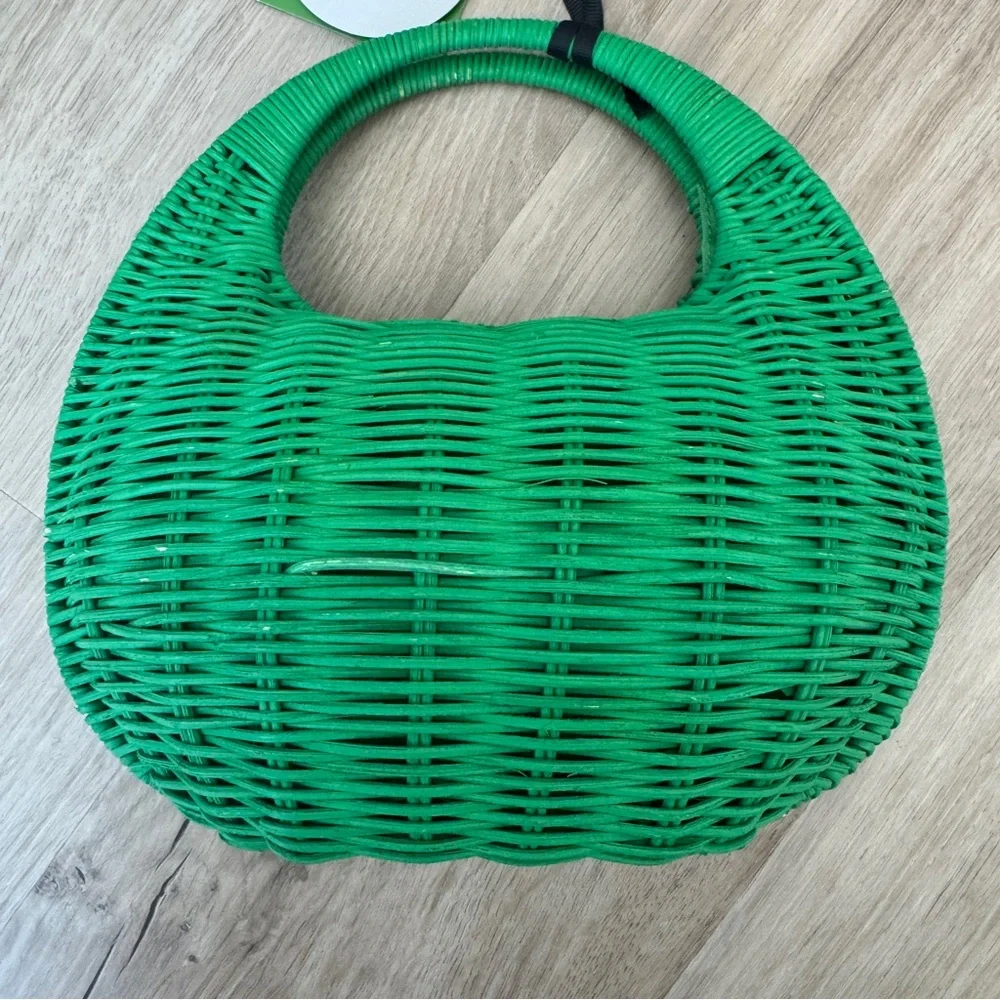 Kate Spade x Target Green Wicker Crescent Bag - Picture 3 of 12
